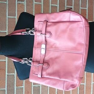 Coach pink handbag with chain straps